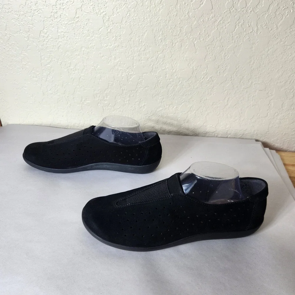 Clarks Collection Cushion Soft Black Slip On Loafers Women 11 W
